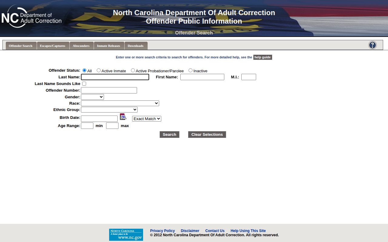 Bladen County post-release supervision absconder search